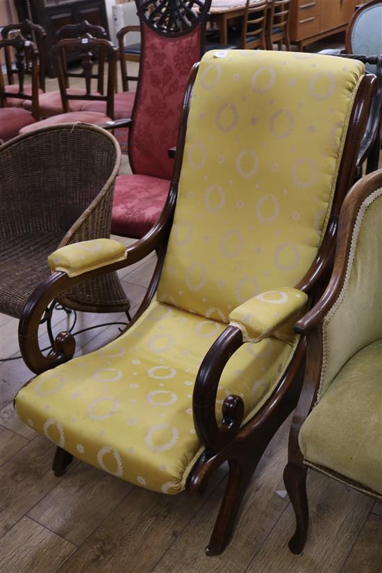 A Regency mahogany open armchair